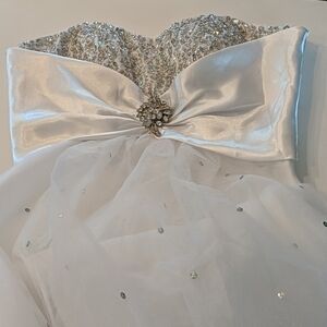 Cindy U.S.A. Formal Short Tulle Satin Sleeveless Wedding Dress Beachy